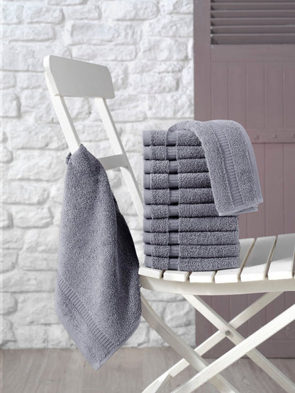 Cambridge Turkish Cotton Washcloths - 12 Pieces by Classic Turkish Towels