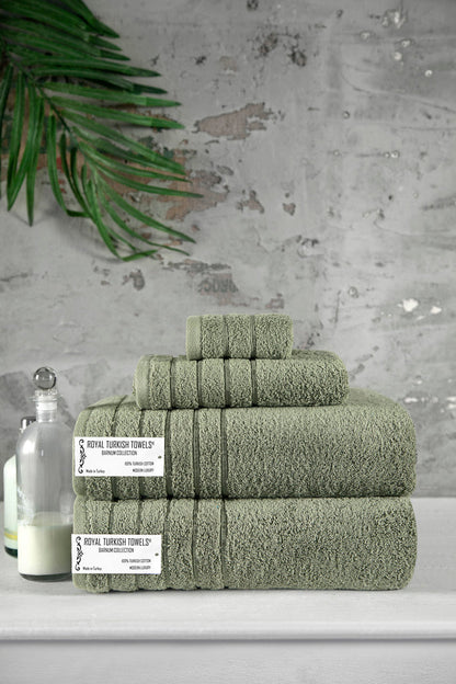 Barnum Turkish Cotton Thick and Plush Towel Set of 4 - 2 Large Bath Towels by Classic Turkish Towels