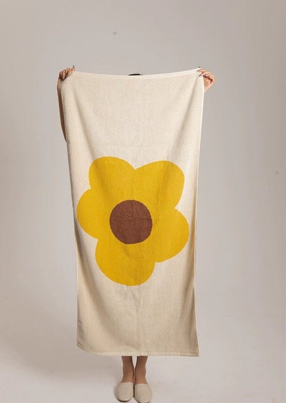 Cute Whimsical Sunflower Bath Towel - Ultra Soft & Absorbent Staple Cotton by INSPECIAL HOME