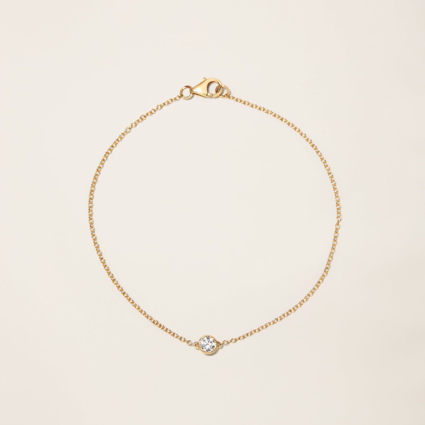 14k Solid Gold Diamond Solitaire Bracelet by Italic