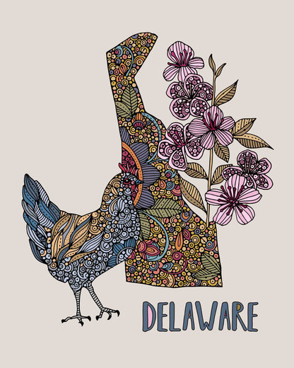 Delaware State Map by valentinaharper