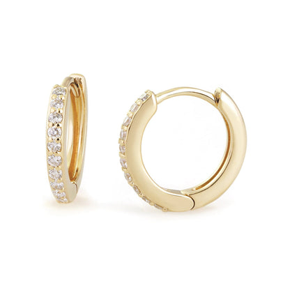 10mm Diamond and 14k Gold Huggies by eklexic