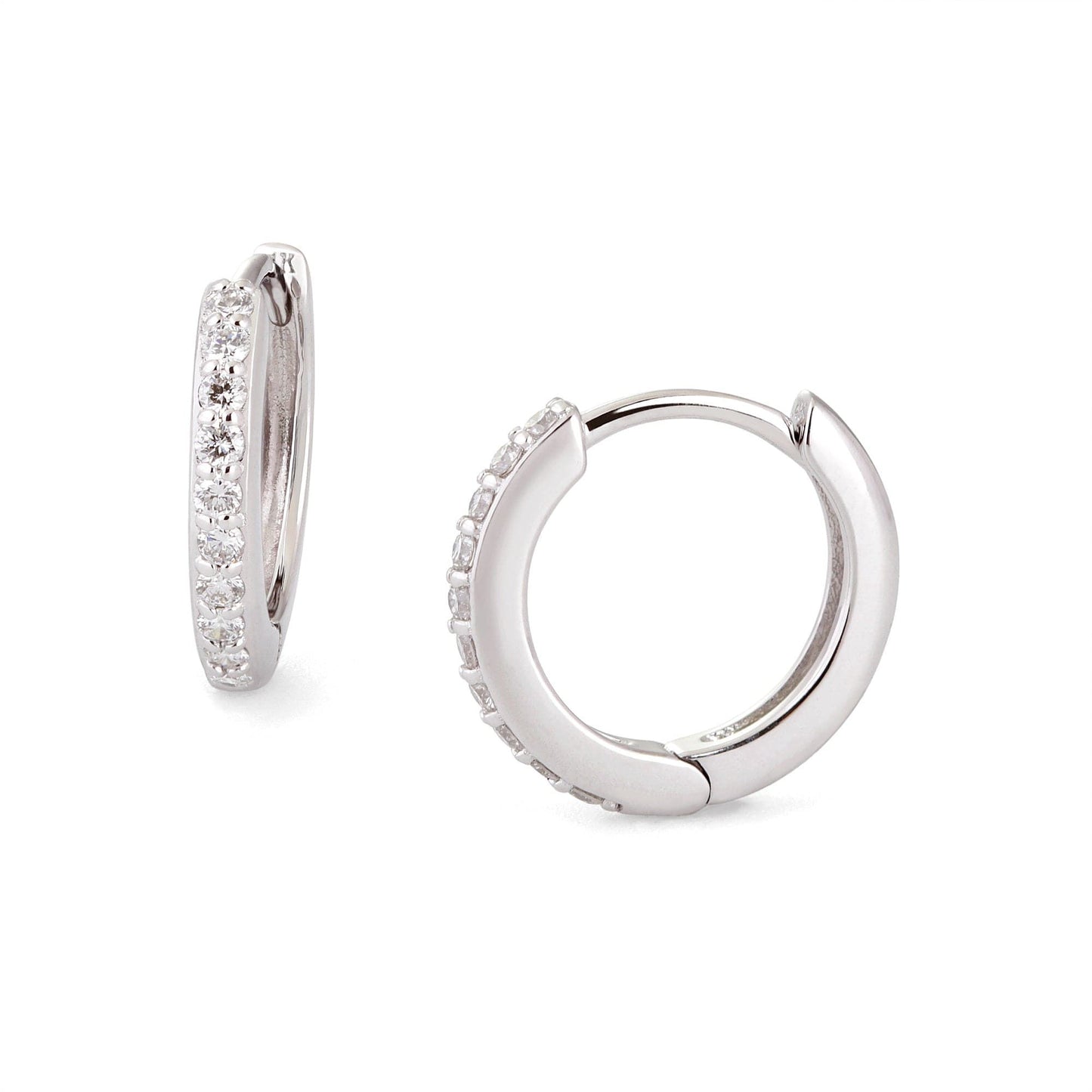 10MM DIAMOND AND 14K WHITE GOLD HUGGIES by eklexic