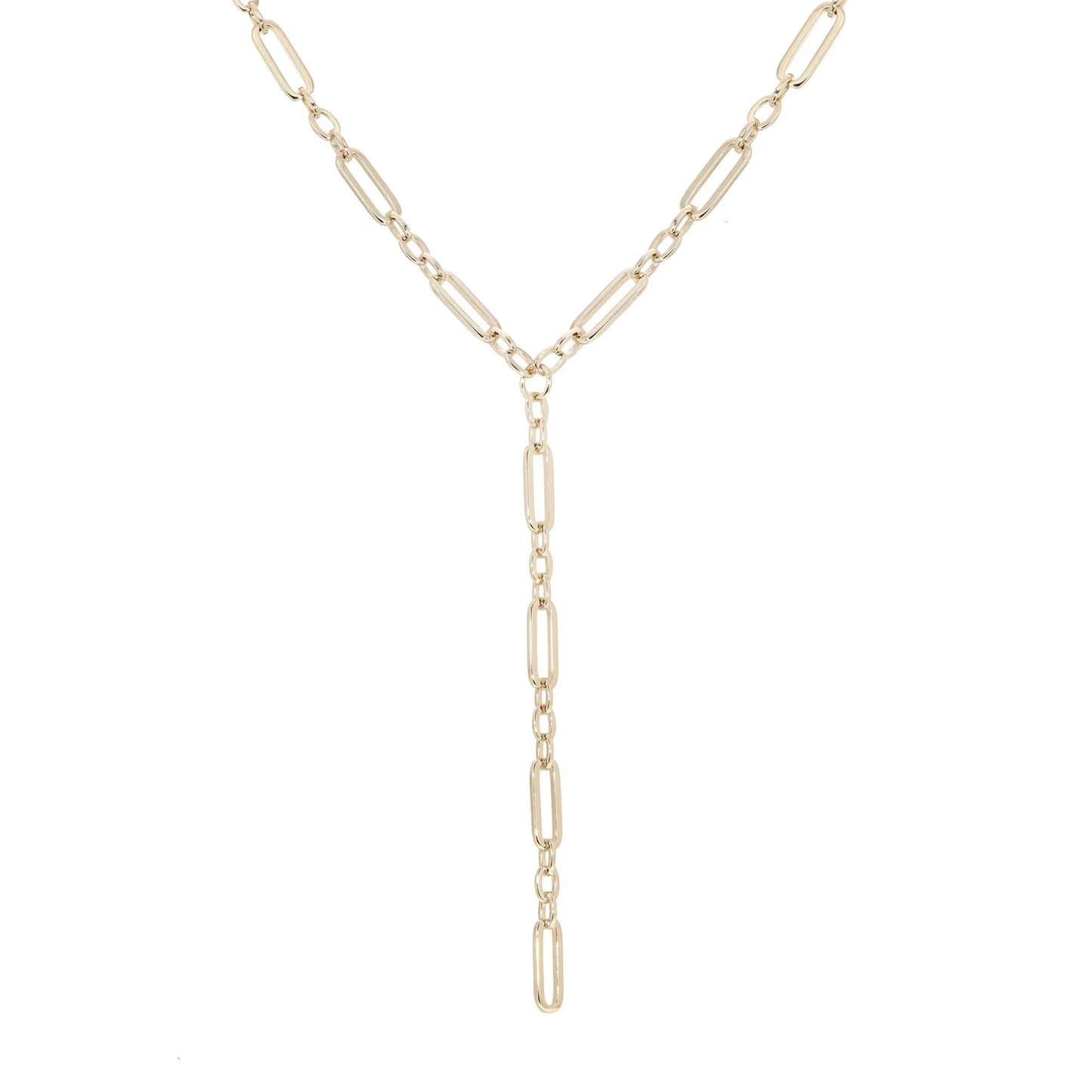 Gold-toned Y-shaped Dean Lariat Necklace for stylish layered looks