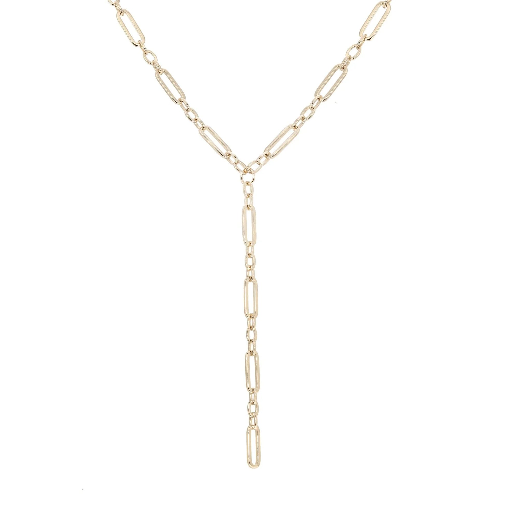 Gold-toned Y-shaped Dean Lariat Necklace for stylish layered looks