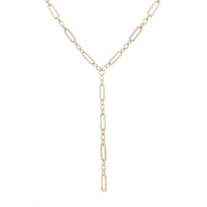 Gold-toned Y-shaped Dean Lariat Necklace for stylish layered looks