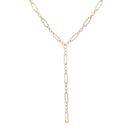 Gold-toned Y-shaped Dean Lariat Necklace for stylish layered looks