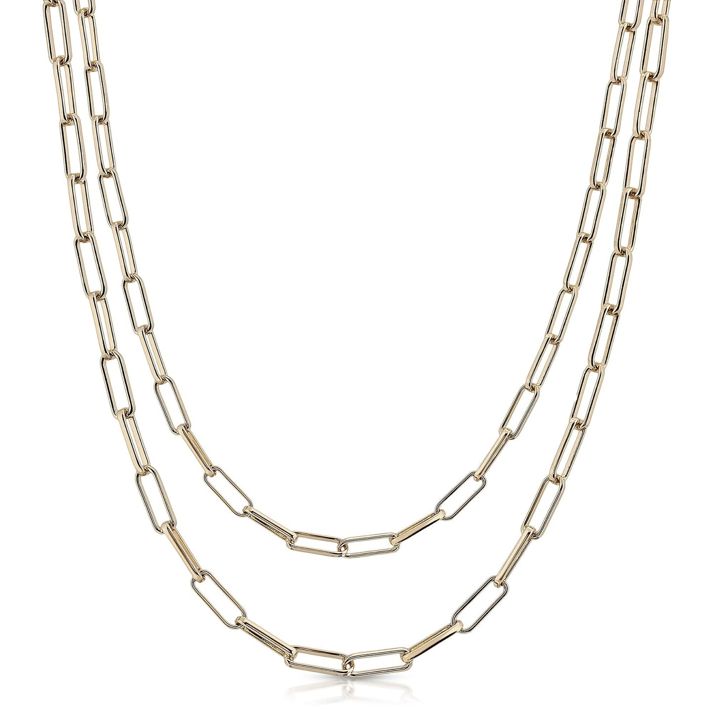 Double Elongated Link Chain Necklace by eklexic