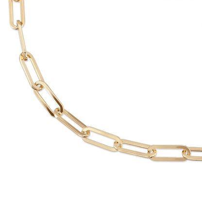 Gold chain link necklace from the Large Elongated Link Chain Anklet product series
