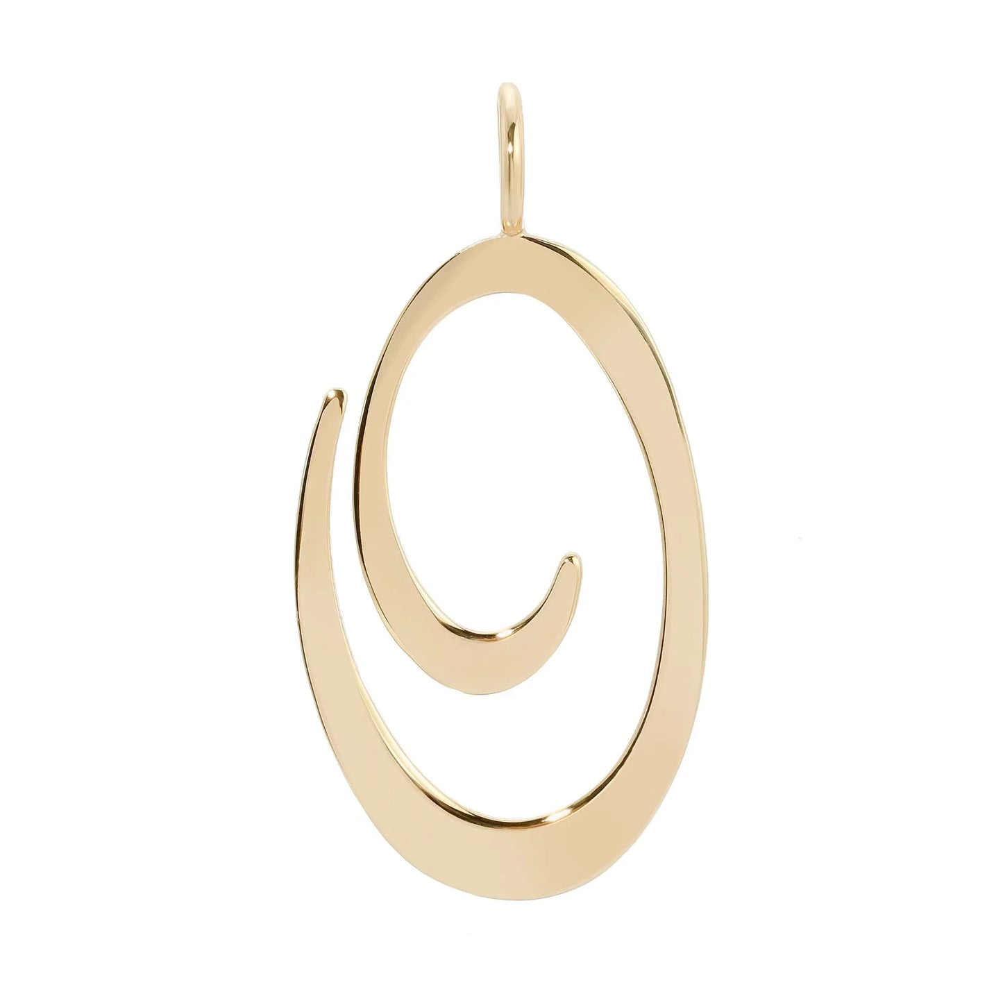 Gold-toned abstract oval pendant from Large Letter Pendants collection