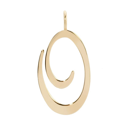 Gold-toned abstract oval pendant from Large Letter Pendants collection