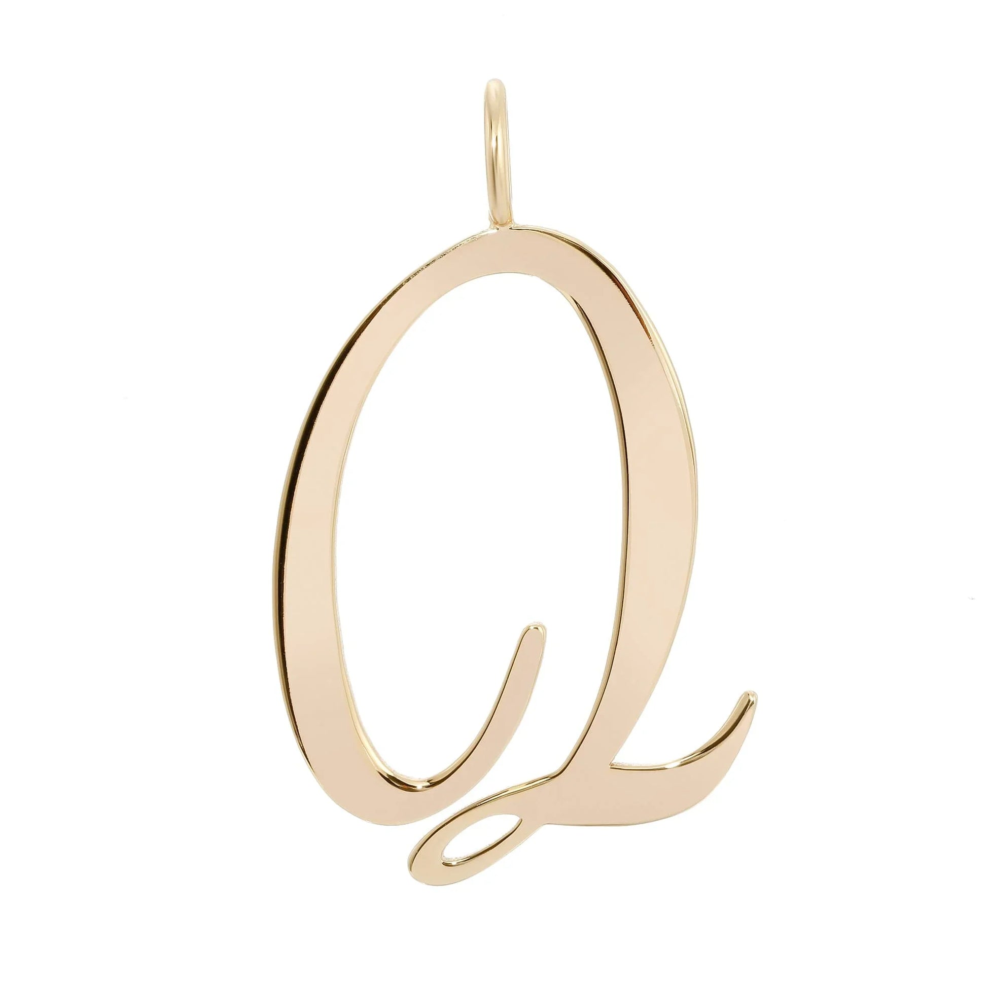 Gold letter Q pendant from Large Letter Pendants collection, stylish jewelry piece