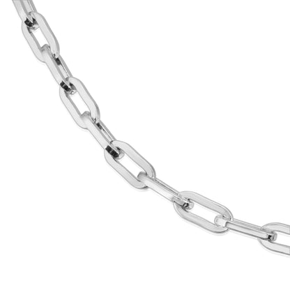 Silver Double Medium Link Chain Necklace by eklexic