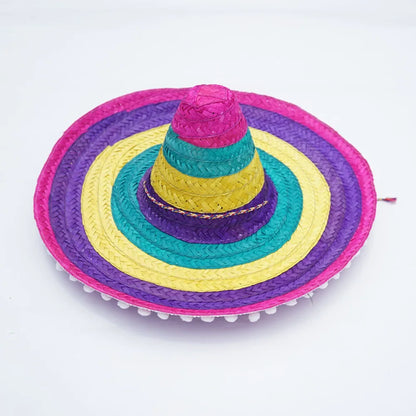 Sombrero Mexican Party Hat Summer Party Halloween Sun Hat Colorful Wide Brim Decor Straw Hats Outdoor