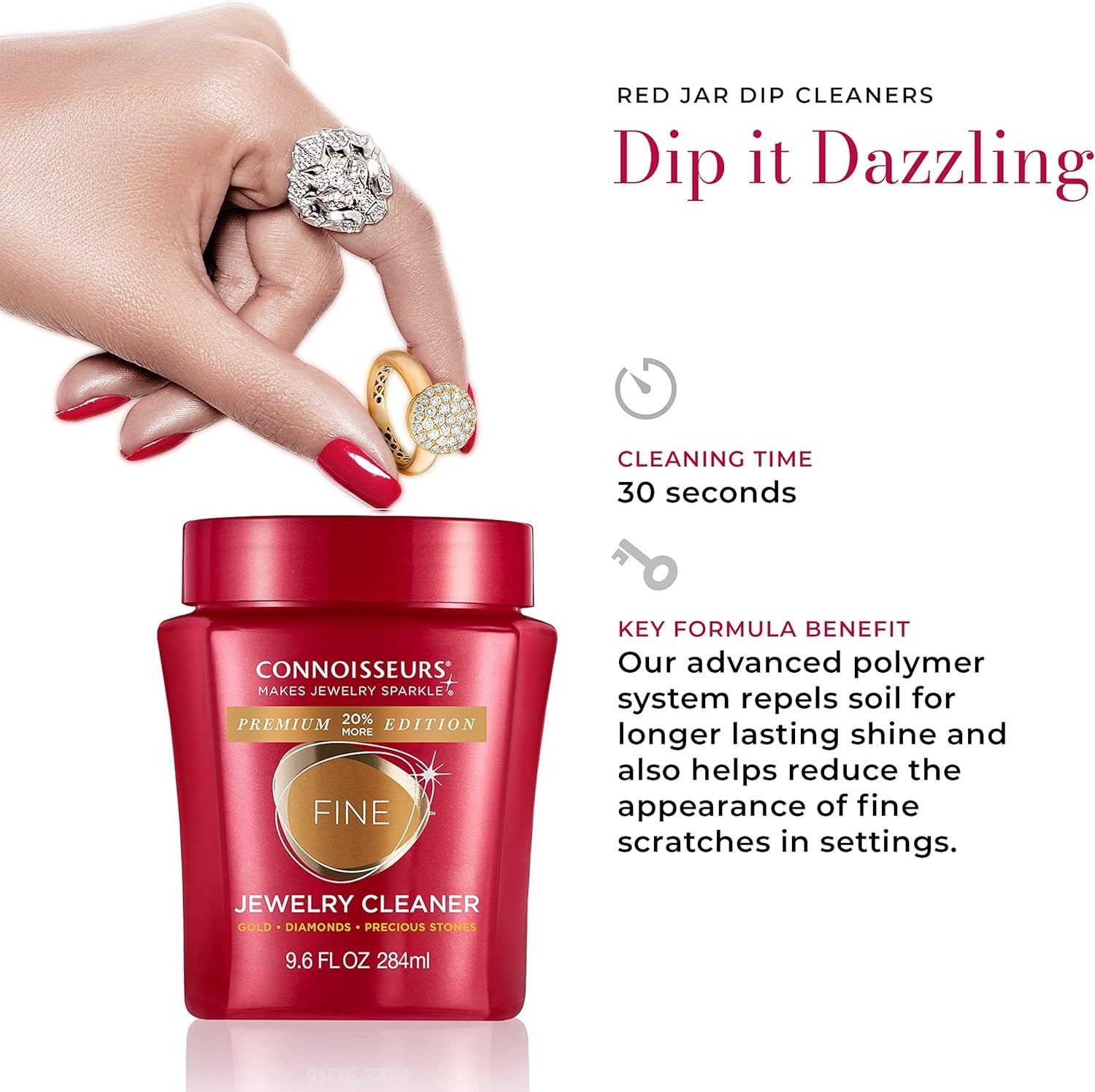 Premium Edition Jewelry Cleaner, Value Size 9.6Oz - Pick from Fine, Silver or Delicate Jewelry Cleaner