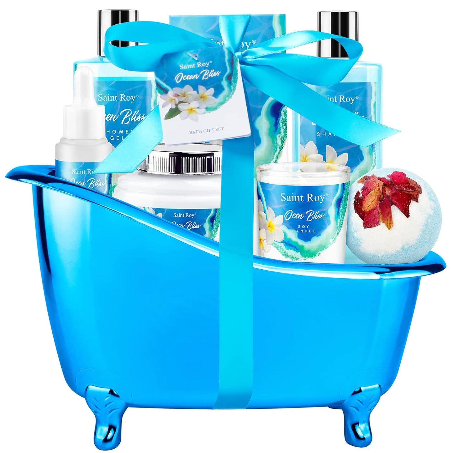 Fathers Day Gifts for Men for Dad Spa Kit Gifts for Her or Him Birthday Gifts for Women, Luxury Home Spa Kit, 8Pcs Bath Gift Set Ocean & Vanilla, Gift Baskets for Women Unique Mother'S Day Gifts