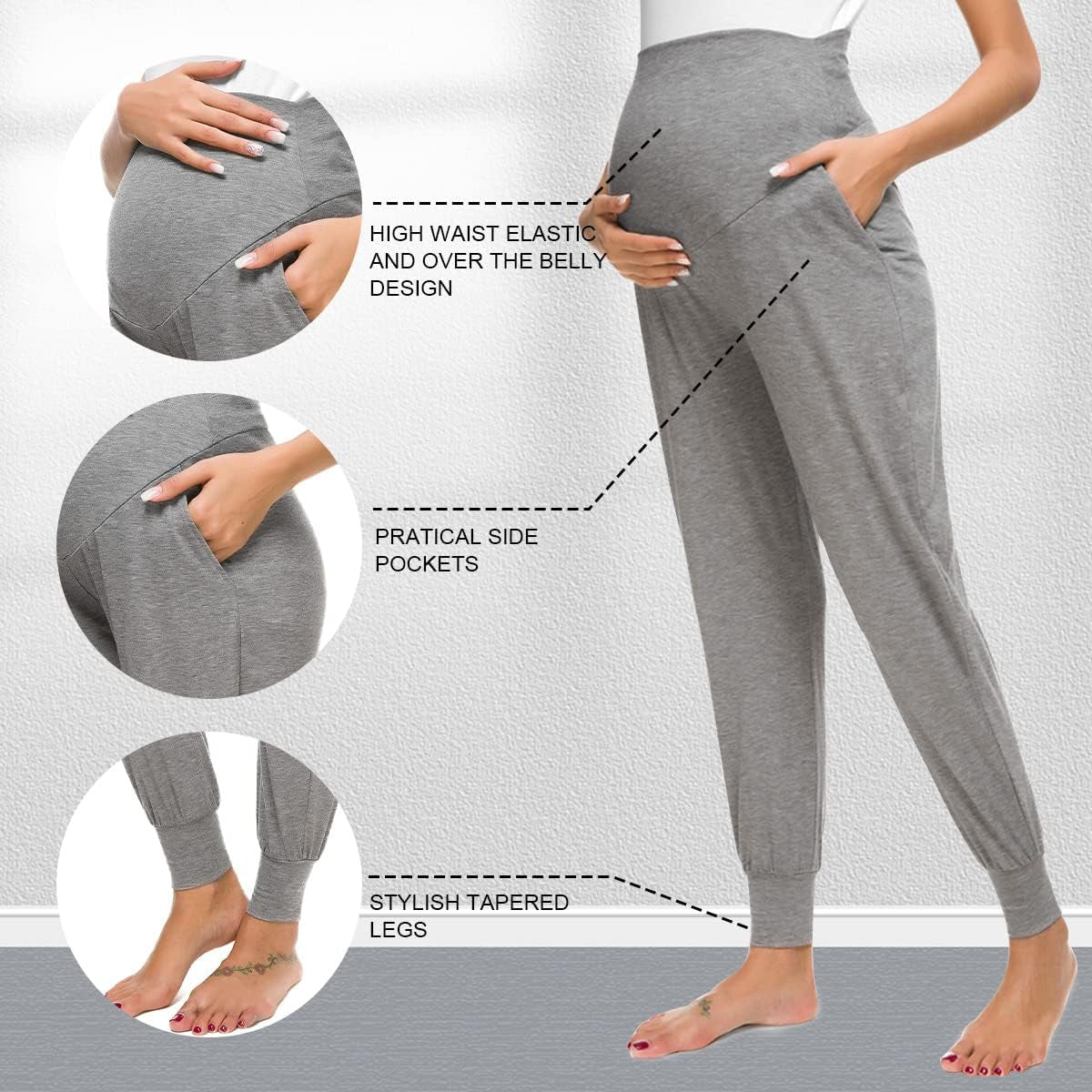 Maternity Women'S Casual Pants Stretchy Comfortable Lounge Pants