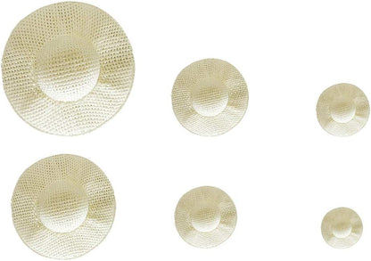 24 Pcs Mini Straw Hats Miniature Knitting Hats Paper Fabric Cap for Mini House DIY Craft Decoration Accessories White