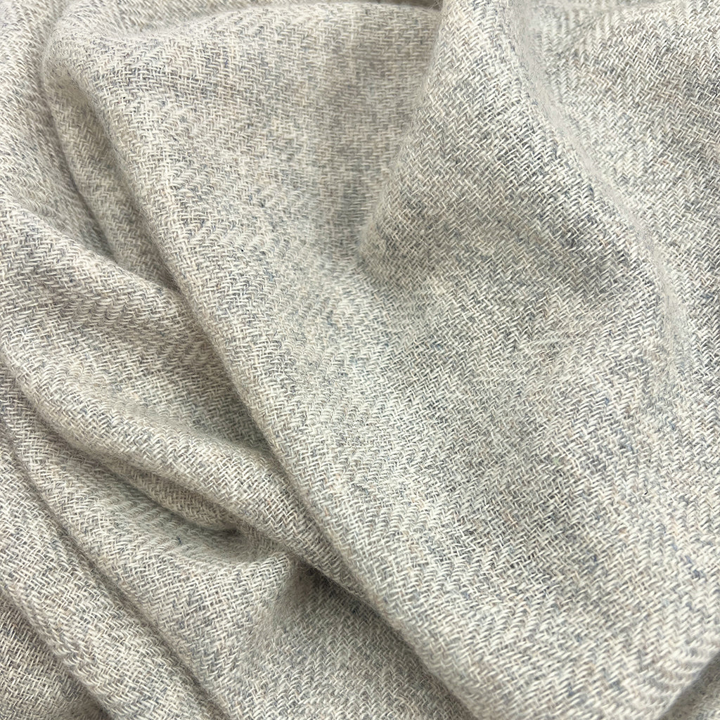 Heather Gray Herringbone Cashmere Scarf