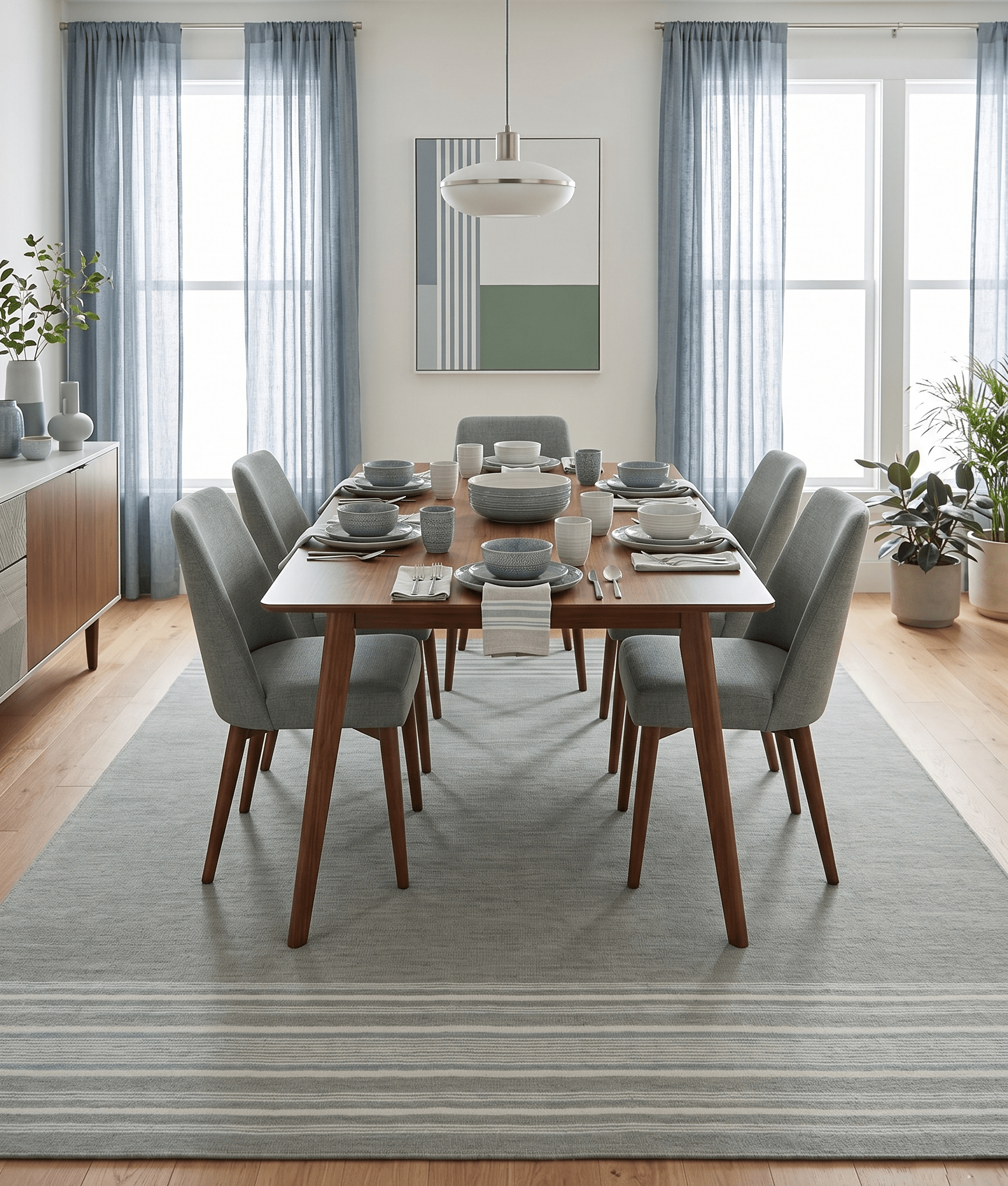Gray Modern Style Hand Tufted Wool Area Rug