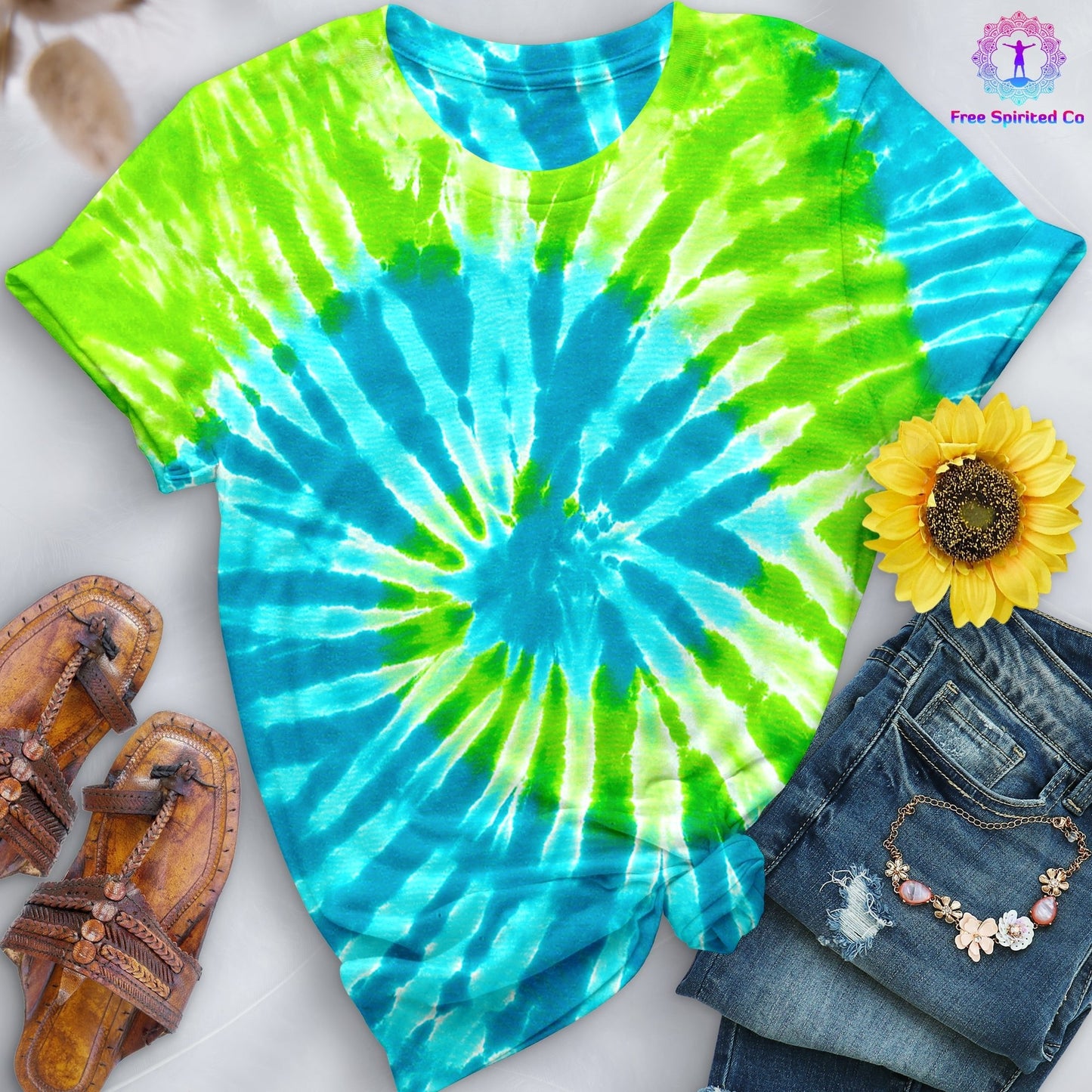 Green Spiral Premium Hand-Dyed Comfort Shirt by Free Spirited