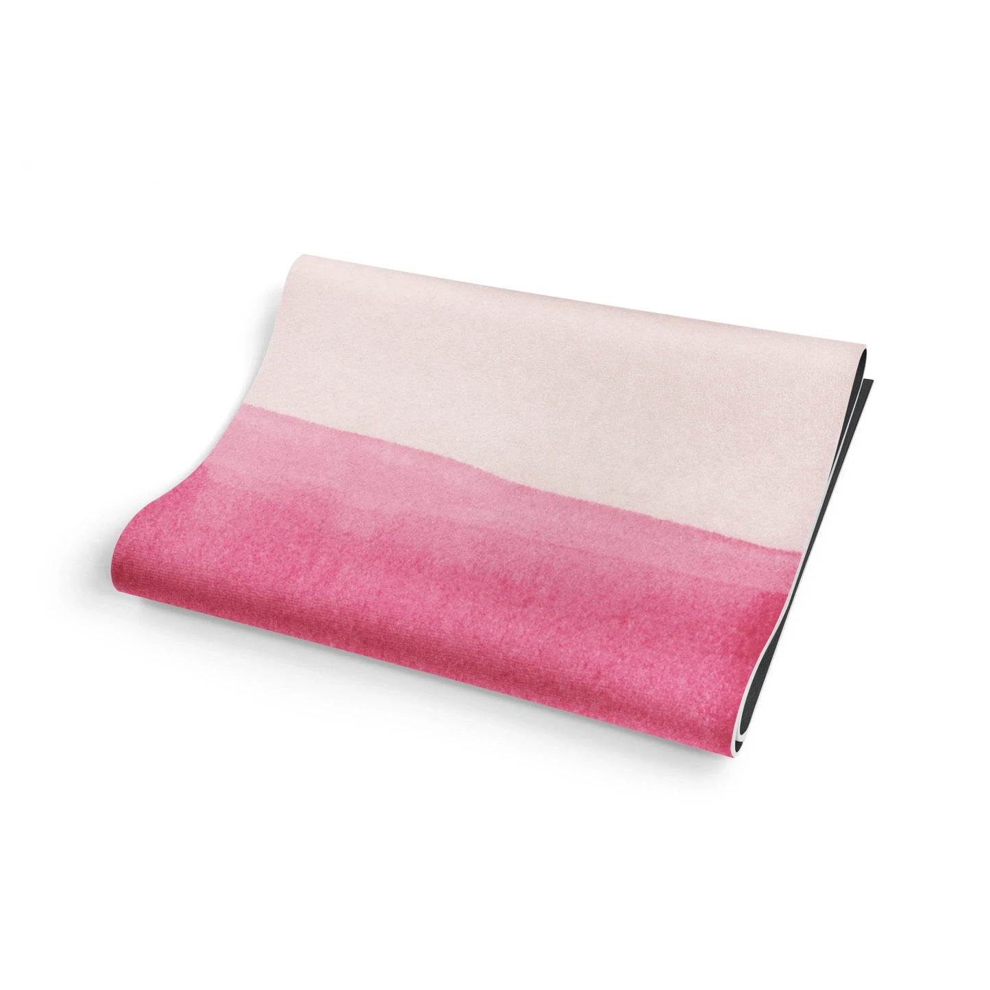 pink yoga mat watercolor folded, on a white background