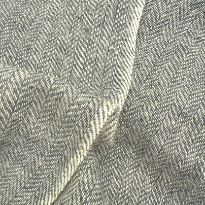 Charcoal Herringbone Cashmere Scarf