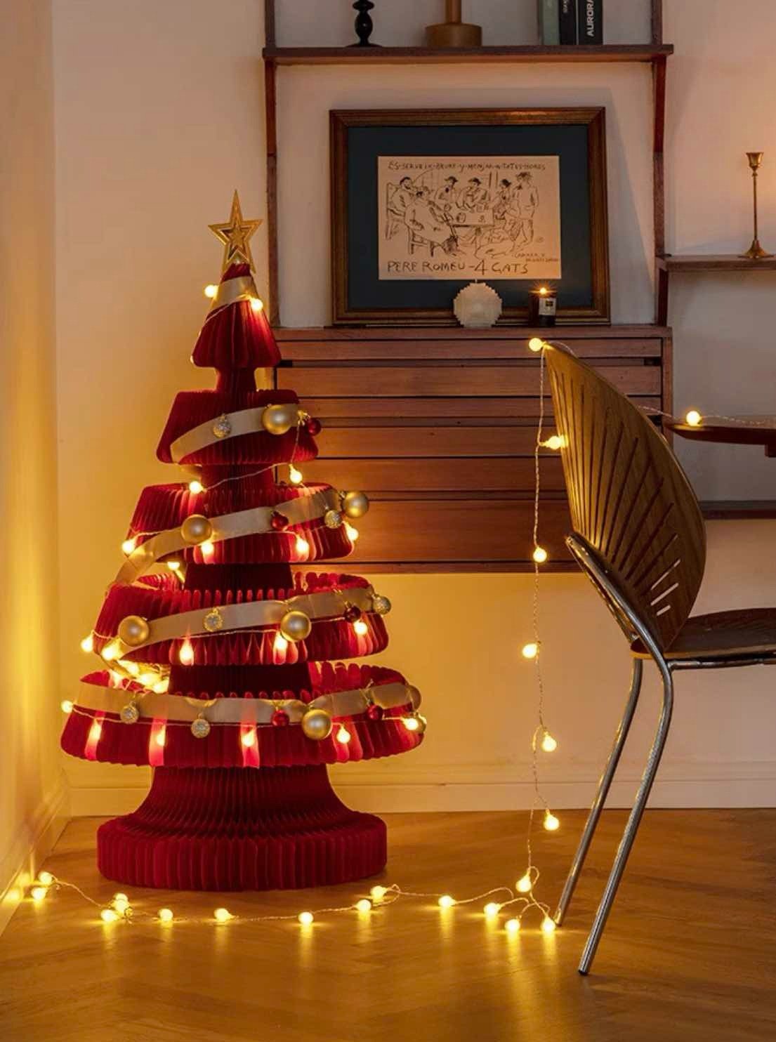 Honeycomb Foldable Accordion Christmas Tree - Christmas Decor for Neutral Nordic Home by INSPECIAL HOME