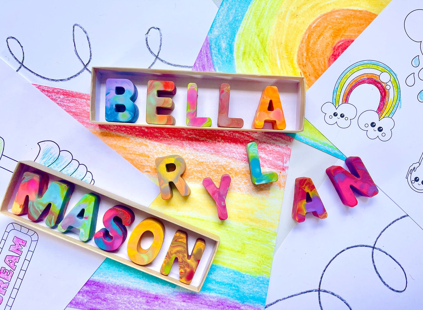 Personalized Name Crayons - Swirl Colors
