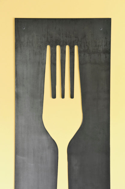 Fork Knife Spoon Wall Art Panel Set