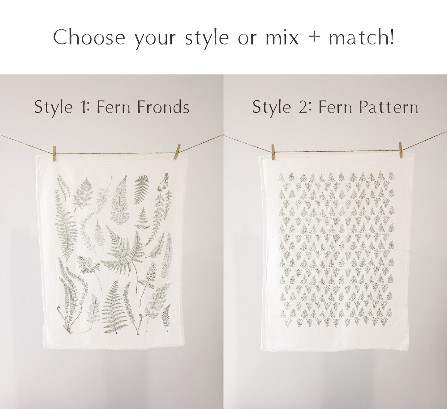 Fern Fronds Pattern Tea Towel Set of 2 by Jubilee Trading Company