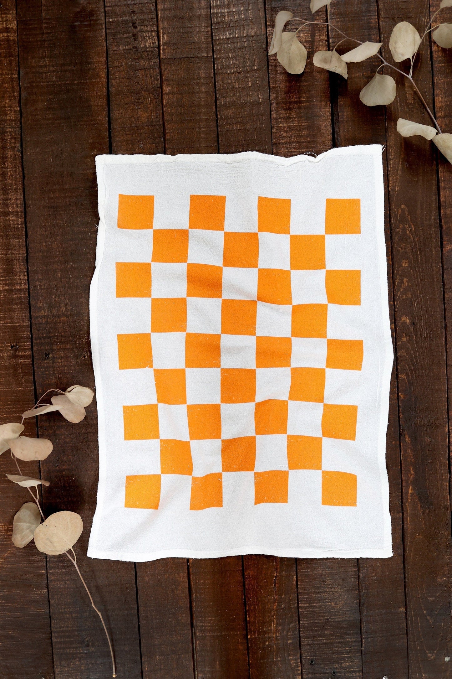 Tennessee Orange Checker Tea Towel by Jubilee Trading Company