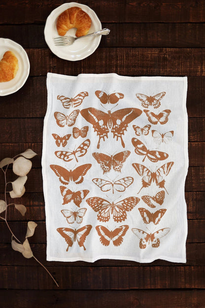 Butterfly Tea Towel Terra-cotta by Jubilee Trading Company