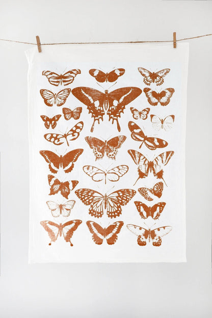 Butterfly Tea Towel Terra-cotta by Jubilee Trading Company