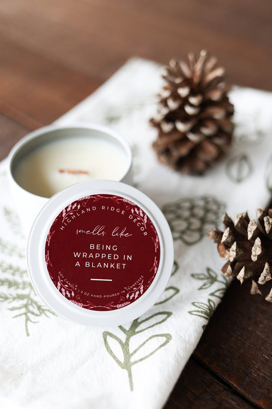 "Being Wrapped In A Blanket" Candle Tin