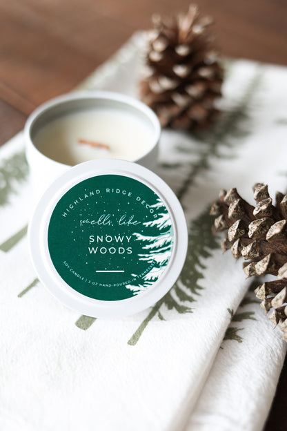 "Snowy Woods" Candle Tin by Jubilee Trading Company