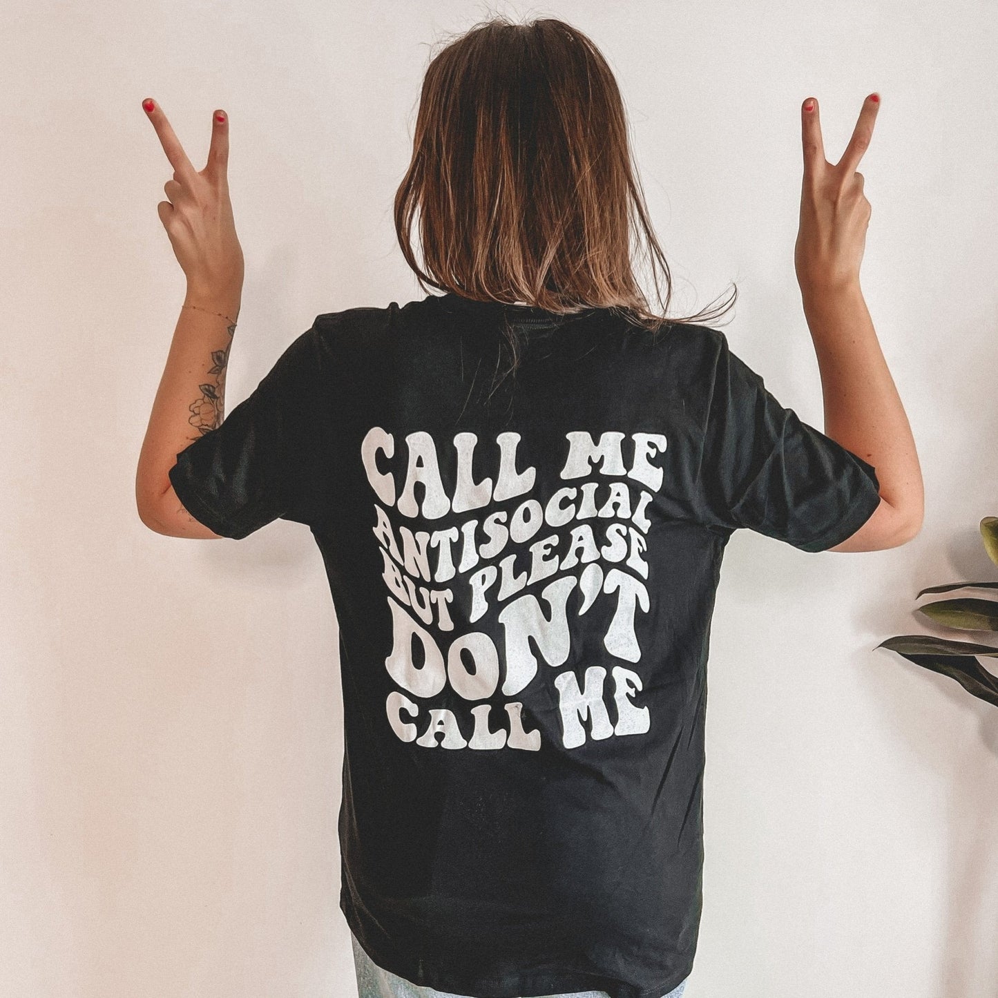 Call Me Antisocial Tee - Black