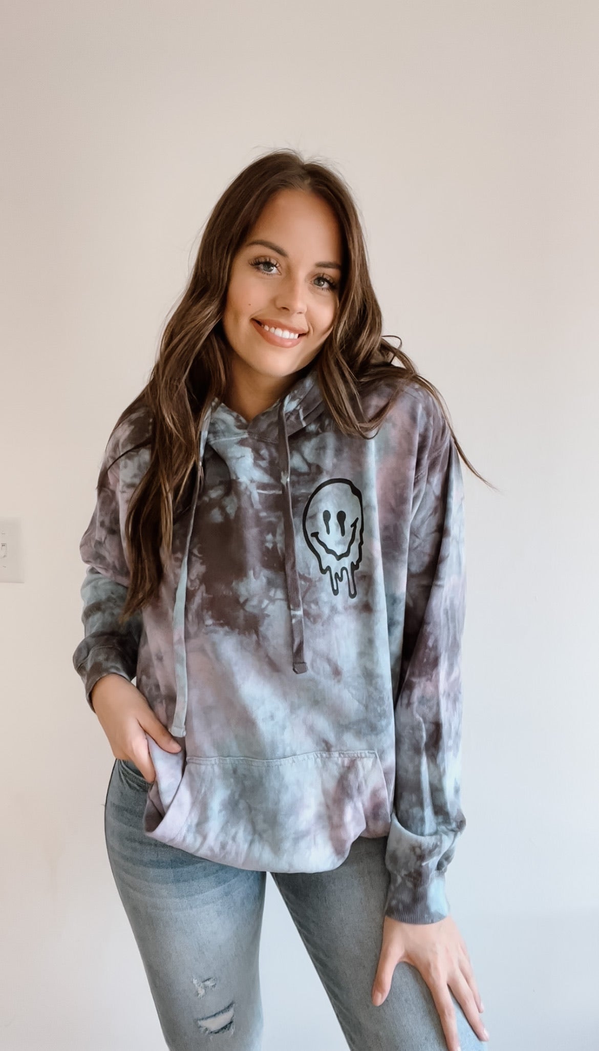 Call Me Antisocial Crinkle Tie Dye Hoodie