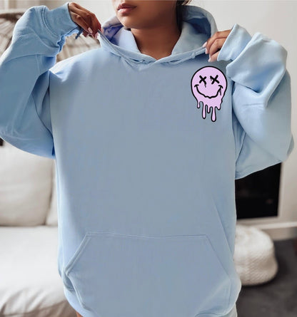 It's Fine Drippy Smiley Hoodie - Blue