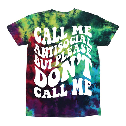 Call Me Antisocial Crinkle Tie Dye Tee - Caspian