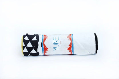 Yoga Towel | Non Slip Silicon Nubs | Absorbent Microfiber | White Black | Yune Yoga | The Jagger - Yune Yoga