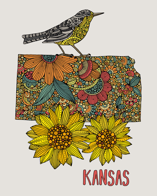 Kansas State Map by valentinaharper