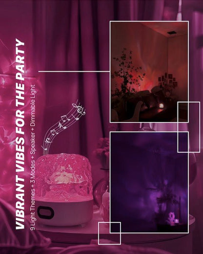 Light Theatre Ambient Projector – Ripple Sunset Aurora Light & Stereo Speaker