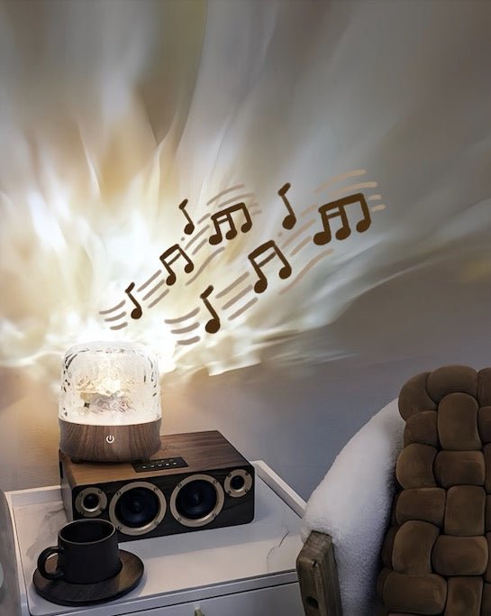 Light Theatre Ambient Projector – Ripple Sunset Aurora Light & Stereo Speaker