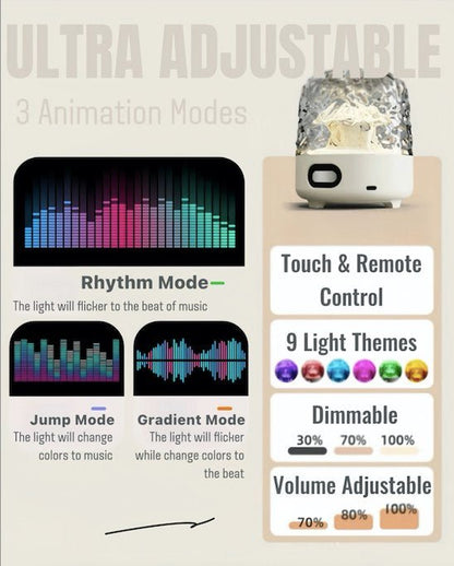 Light Theatre Ambient Projector – Ripple Sunset Aurora Light & Stereo Speaker