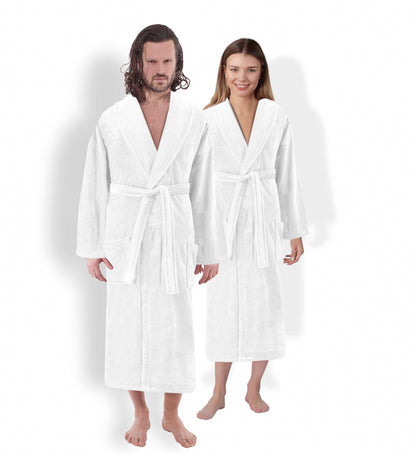 Unisex Luxury Plush Velour Premium Cotton Bathrobe (Single Pack) by Classic Turkish Towels