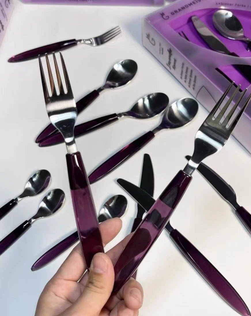 Meteor Flatware Set of 16 Pcs ( $3.5 Each ) - Sleek Modern Cutlery Silverware Set by INSPECIAL HOME