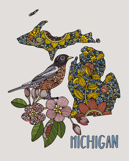 Michigan State Map by valentinaharper