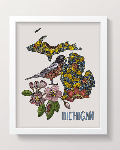 Michigan State Map by valentinaharper