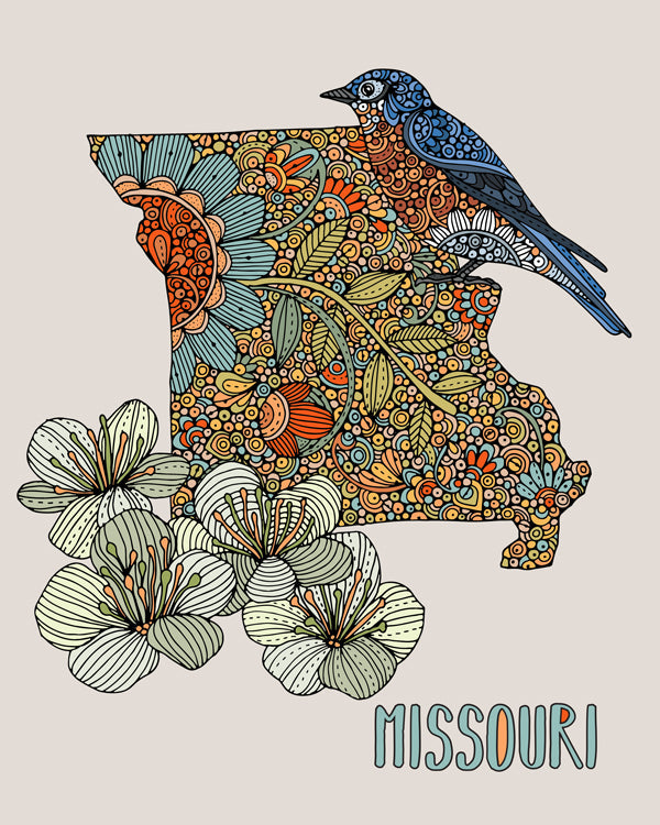 Missouri State Map by valentinaharper